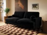 Addison 3 Seater Velvet Sofa with Caster Legs