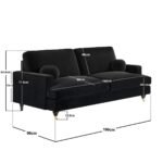 Addison 3 Seater Velvet Sofa with Caster Legs