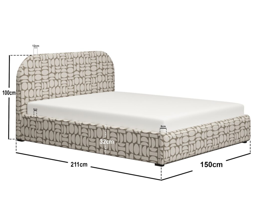 Alba Jacquard Pattern Ottoman Bed Beige Chenille