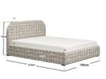 Alba Jacquard Pattern Ottoman Bed Beige Chenille