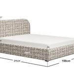 Alba Jacquard Pattern Ottoman Bed Beige Chenille