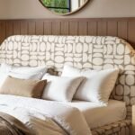 Alba Jacquard Pattern Ottoman Bed Beige Chenille