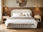 Alba Jacquard Pattern Ottoman Bed Beige Chenille