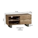 Baltic Live Edge 2 Drawer Small TV - Image 6