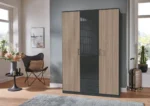 Bampton 3 Door 2 Drawer Wardrobe with Glass Door