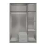 Bampton 3 Door 2 Drawer Wardrobe with Glass Door - Image 3