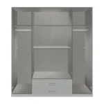 Bampton 4 Door 2 Drawer Wardrobe with Glass Doors - Image 3