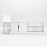 Storage Mid Sleeper with Cupboard and Shelves - White - Image 4