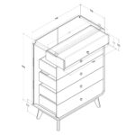 BR15 5 Drawer Chest - Light Oak - Image 3