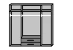 Corbridge 4 Door 2 Drawer Wardrobe with Mirrors