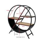 Cosmo Industrial Round Open Bookcase - Image 4