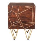 Dark Gold 2 Drawer Side Table - Image 2