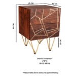 Dark Gold 2 Drawer Side Table - Image 5