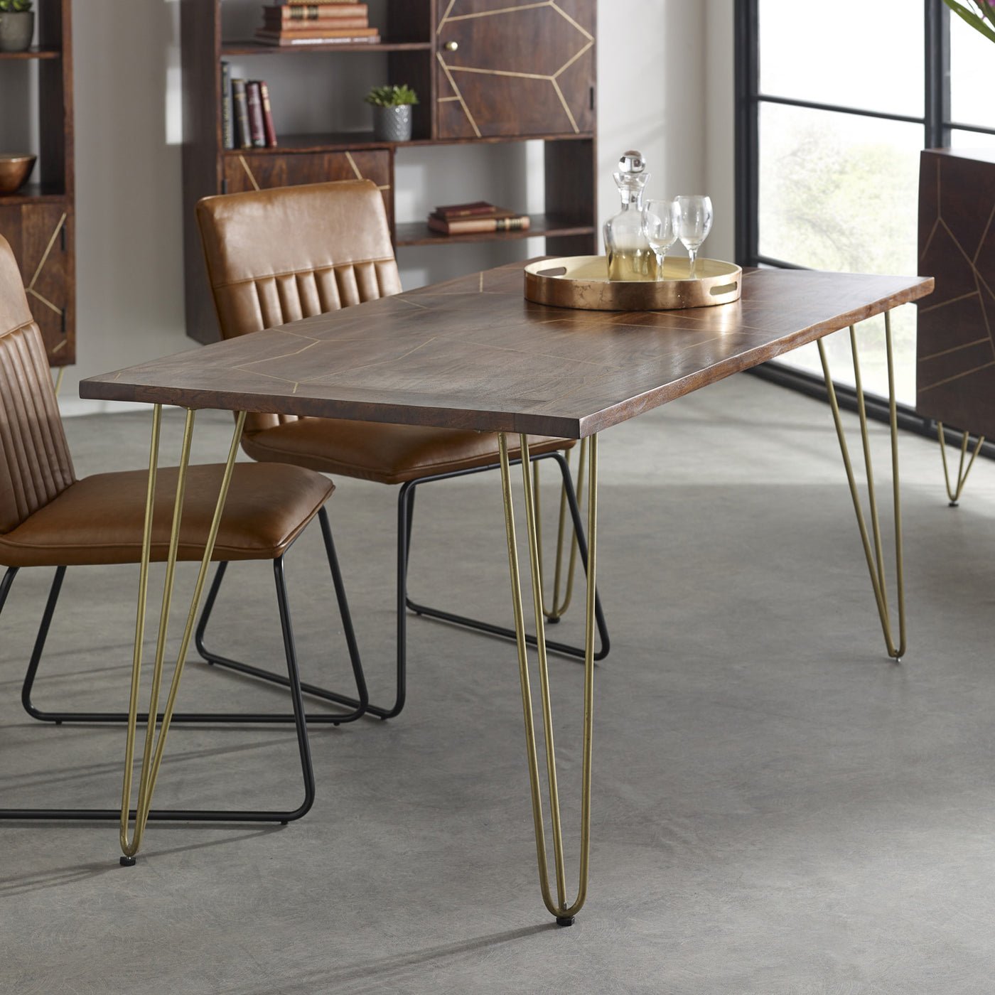 dark-gold-dining-table-1 Dark Gold Dining Table - Image 1