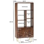 Dark Gold Large Bookcase 2 Door - Image 6