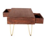 Dark Gold Rectangular Coffee Table with Drawer - Image 4