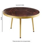 Dark Gold Round Coffee Table - Image 2