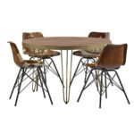 Dark Gold Round Dining Table - Image 4