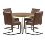 Dark Gold Round Dining Table - Image 6