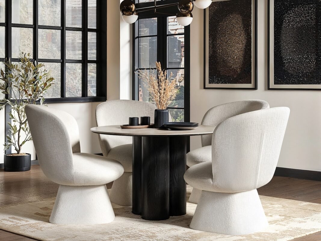 Deko Dining Table with 4 Aiko Chairs Set
