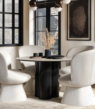 Deko Dining Table with 4 Aiko Chairs Set