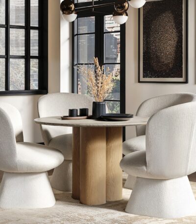 Deko Dining Table with 4 Aiko Chairs Set