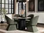 Deko Dining Table with 4 Aiko Green Chairs Set