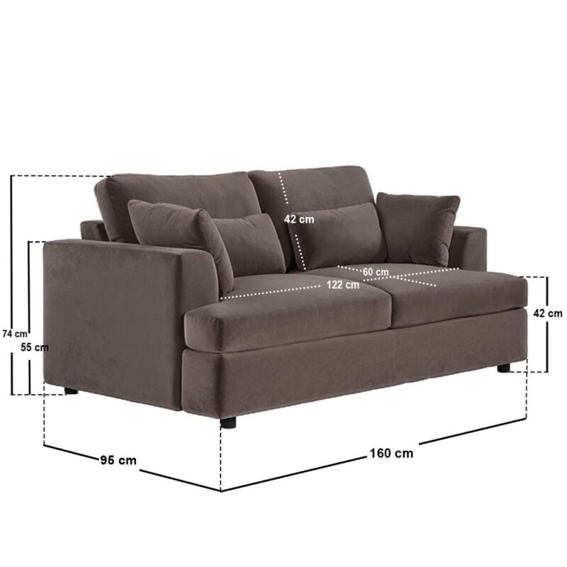 Drew 2 Seater Velvet Sofa