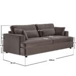 Drew 3 Seater Velvet Sofa