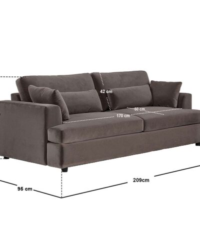 Drew 3 Seater Velvet Sofa