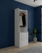 Kudl 3 Drawer Open Wardrobe - White