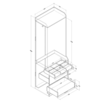 Kudl 3 Drawer Open Wardrobe - White - Image 4