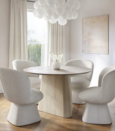 Elin Dining Table with 4 Aiko Chairs Set
