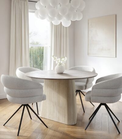 Elin Dining Table with 4 Eira Chairs Set