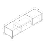 ELV9 TV Cabinet 1.6m - Dark Oak - Image 4