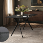 Emil Glass Dining Table with 4 Aiko Chairs Set