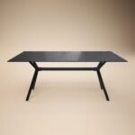 Emil Glass Dining Table with 4 Isla Chairs Set