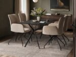 Emil Glass Dining Table with 4 Kora Chairs Set