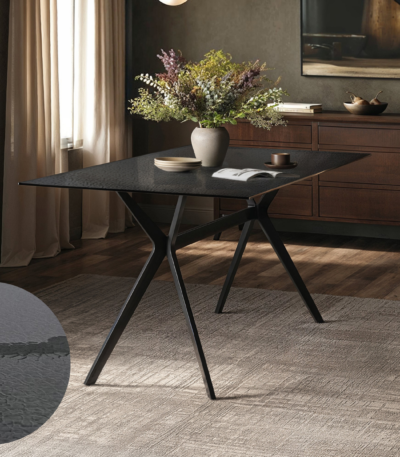 Emil Glass Dining Table with 6 Isla Chairs Set