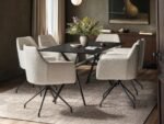 Emil Glass Dining Table with 6 Isla Chairs Set