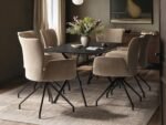 Emil Glass Dining Table with 6 Kora Chairs Set