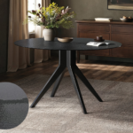 Emil Round Glass Dining Table with 4 Aiko Chairs Set