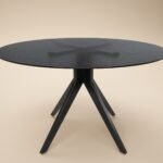 Emil Round Glass Dining Table with 4 Vito Chairs Set