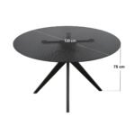 Emil Round Glass Dining Table with 4 Vito Chairs Set