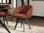 Emil Round Glass Dining Table with 4 Vito Chairs Set