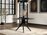 Emil Round Glass Dining Table with 4 Vito Chairs Set