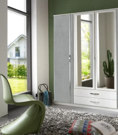 Evesham 4 Door 2 Drawer Wardrobe with Mirrors
