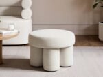 Ferro Pouffe Set Beige Fleece