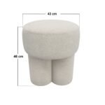 Ferro Pouffe Set Beige Fleece