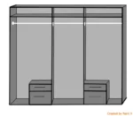 Filey 6 Door 4 Drawer Wardrobe with Mirrors